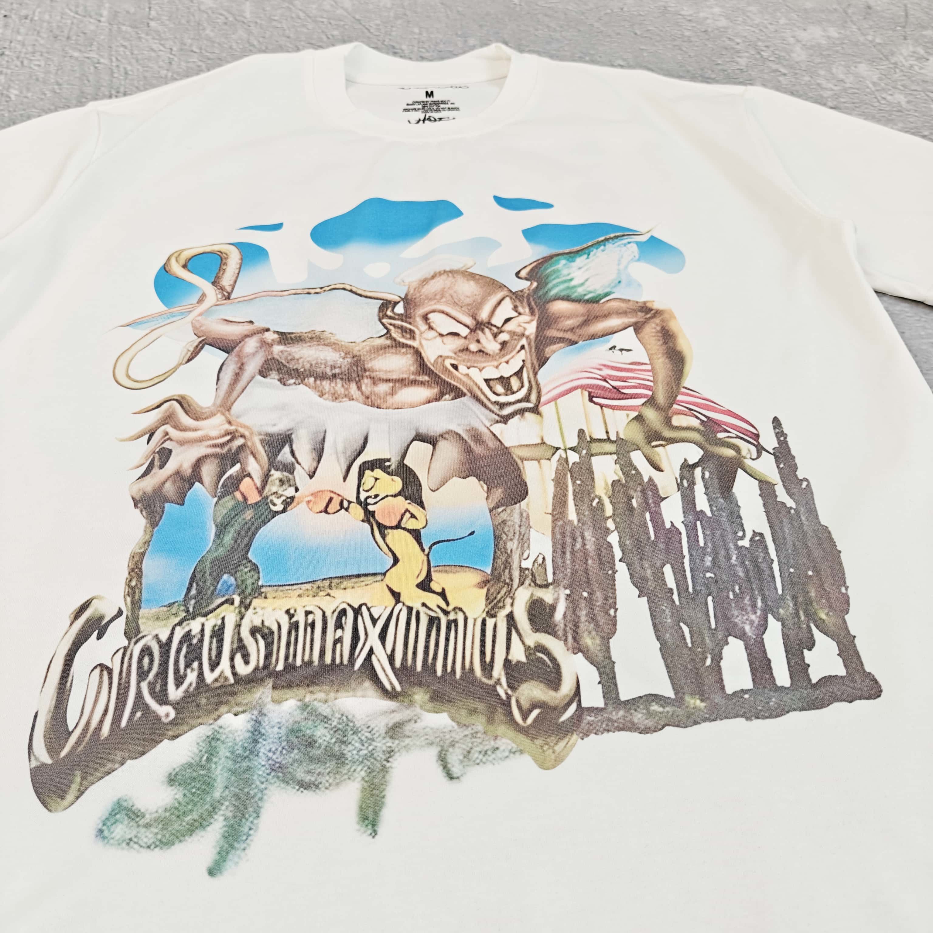 白色印花短袖T恤 - 踹 528341 （GZ）