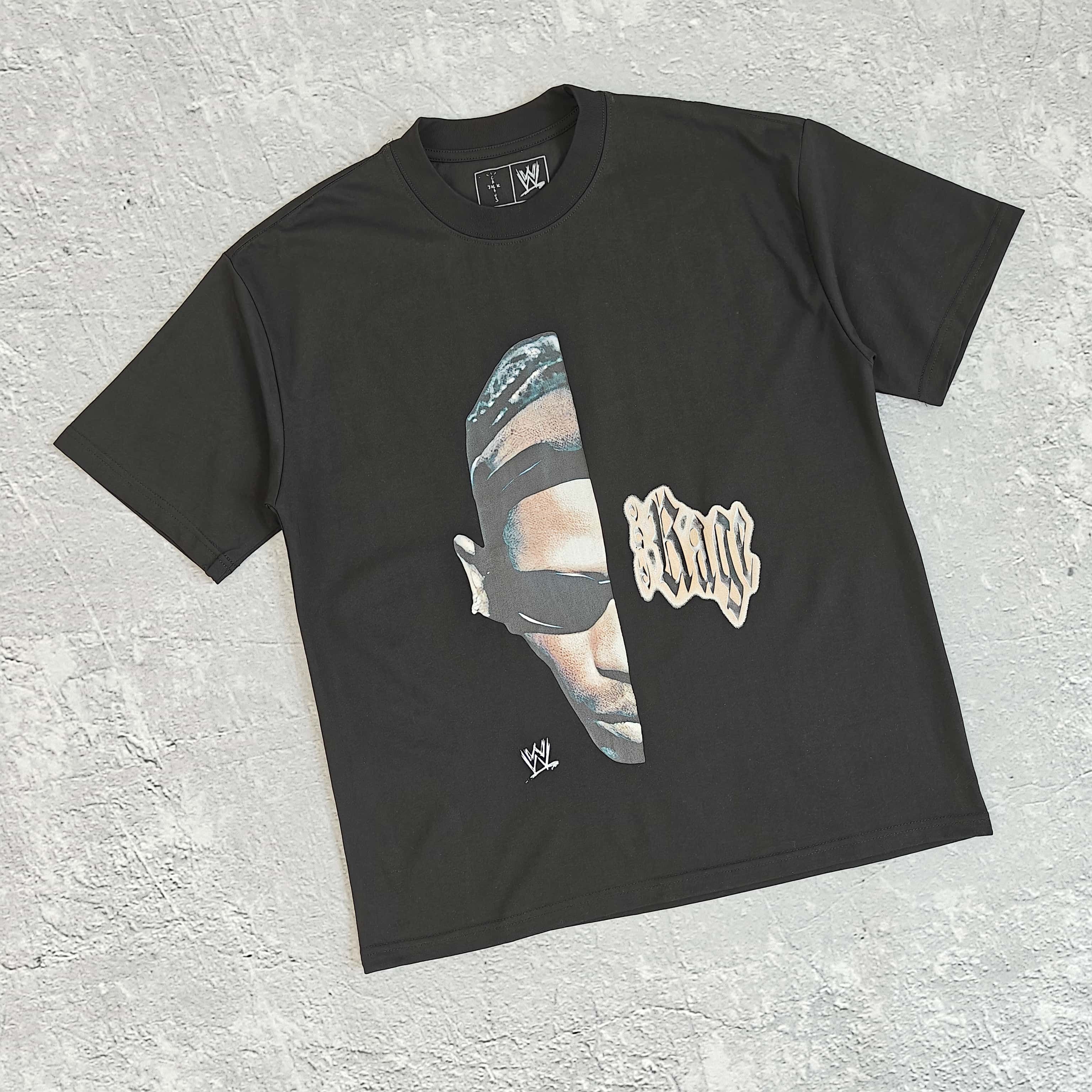 1to1reps T-Shirts fashion reps product 黑色人像字母印花短袖T恤 - 踹 528