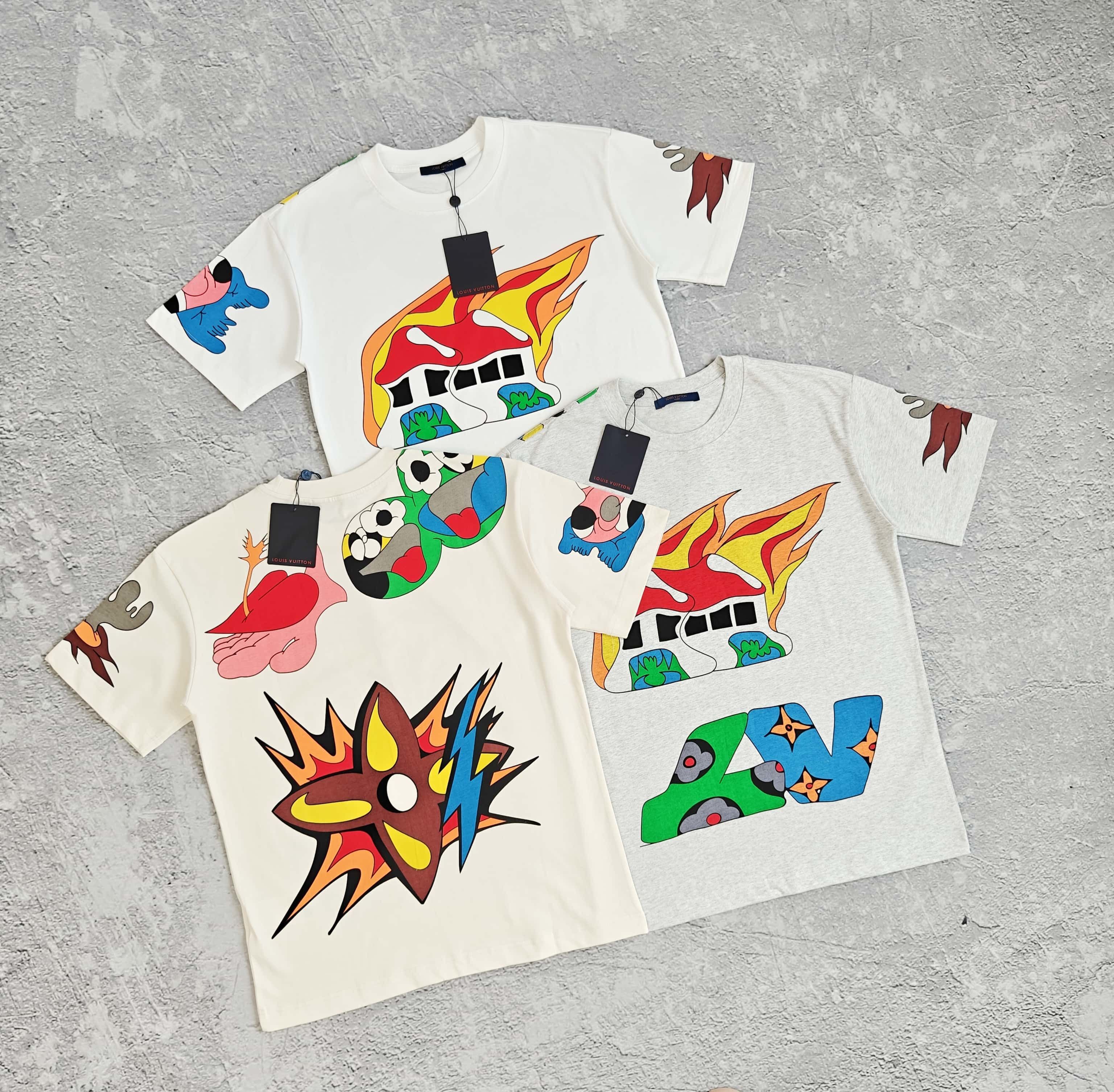 1to1reps T-Shirts fashion reps product 三色彩色印花短袖T恤 - 528559（