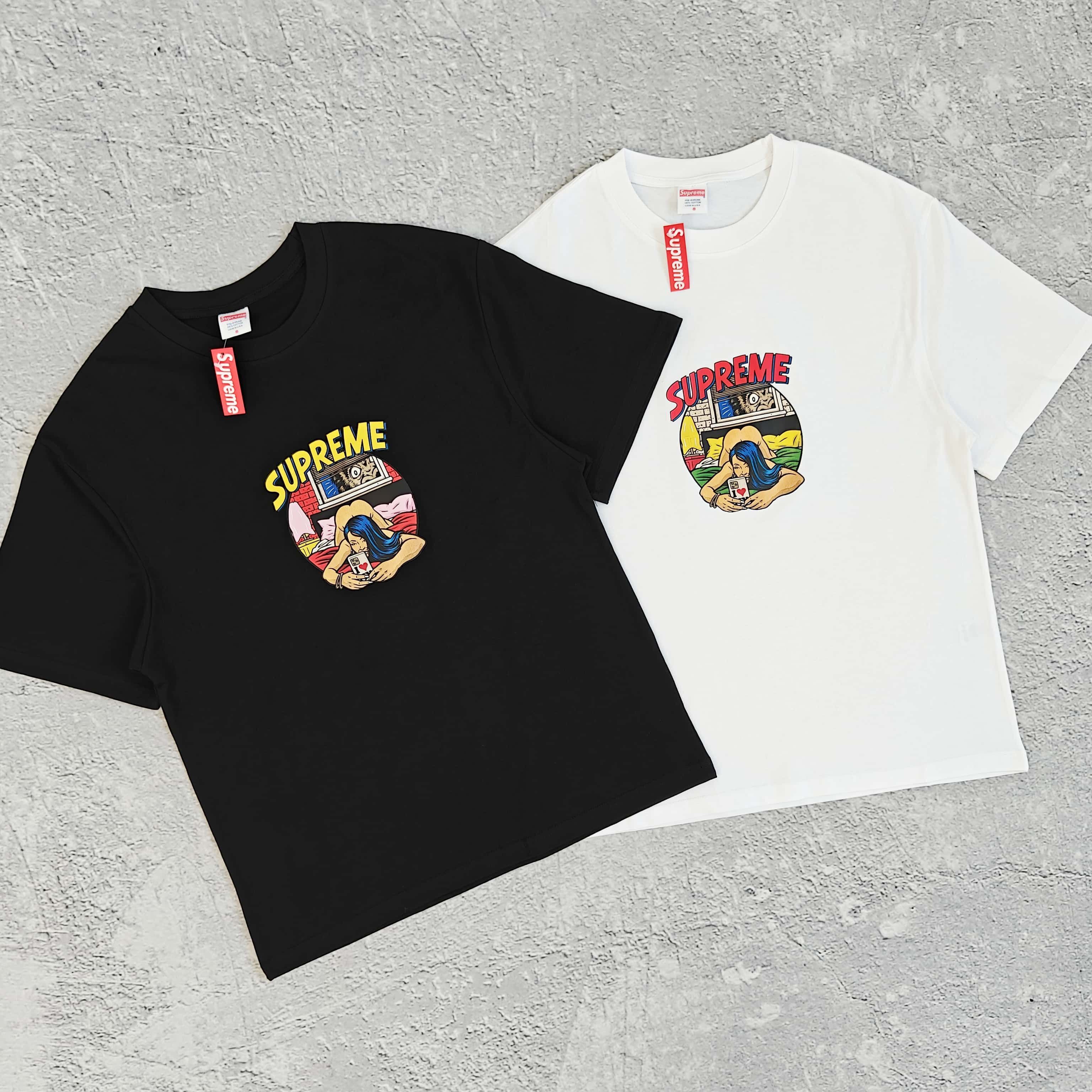 1to1reps T-Shirts fashion reps product 两色胸前动画印花短袖T恤 - 瑞 528
