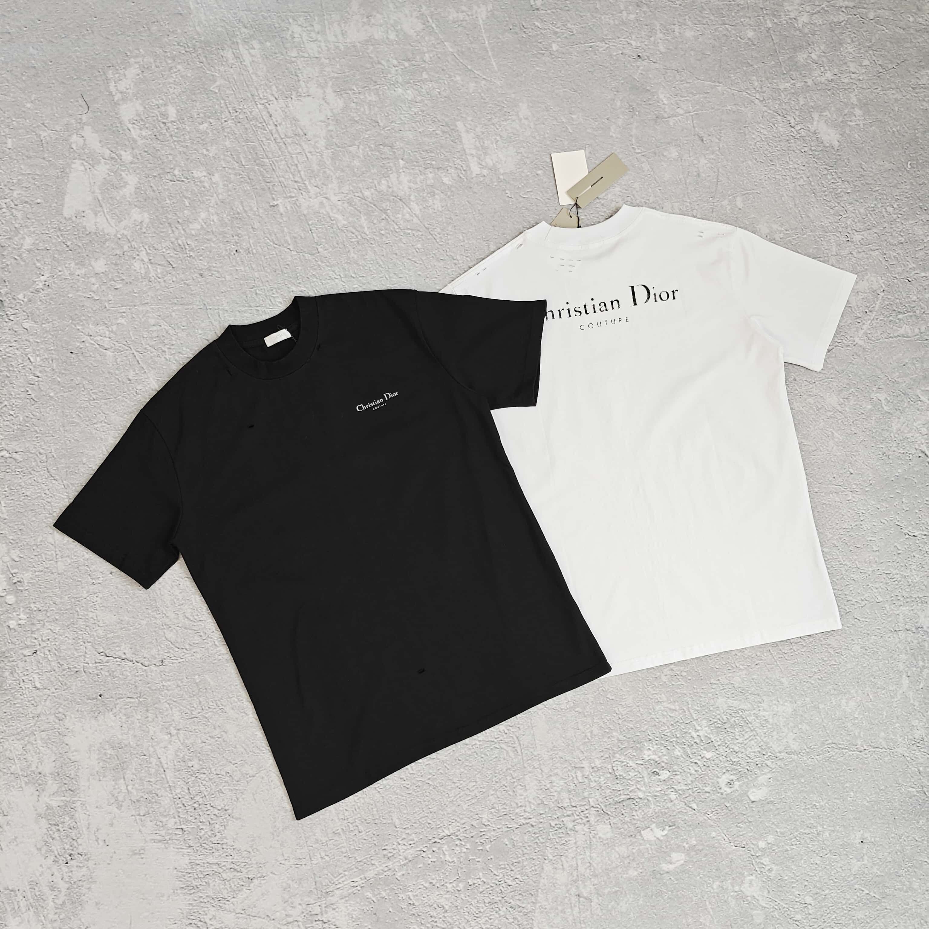 1to1reps T-Shirts fashion reps product 两色印花破洞短袖T恤 - 滴 52869