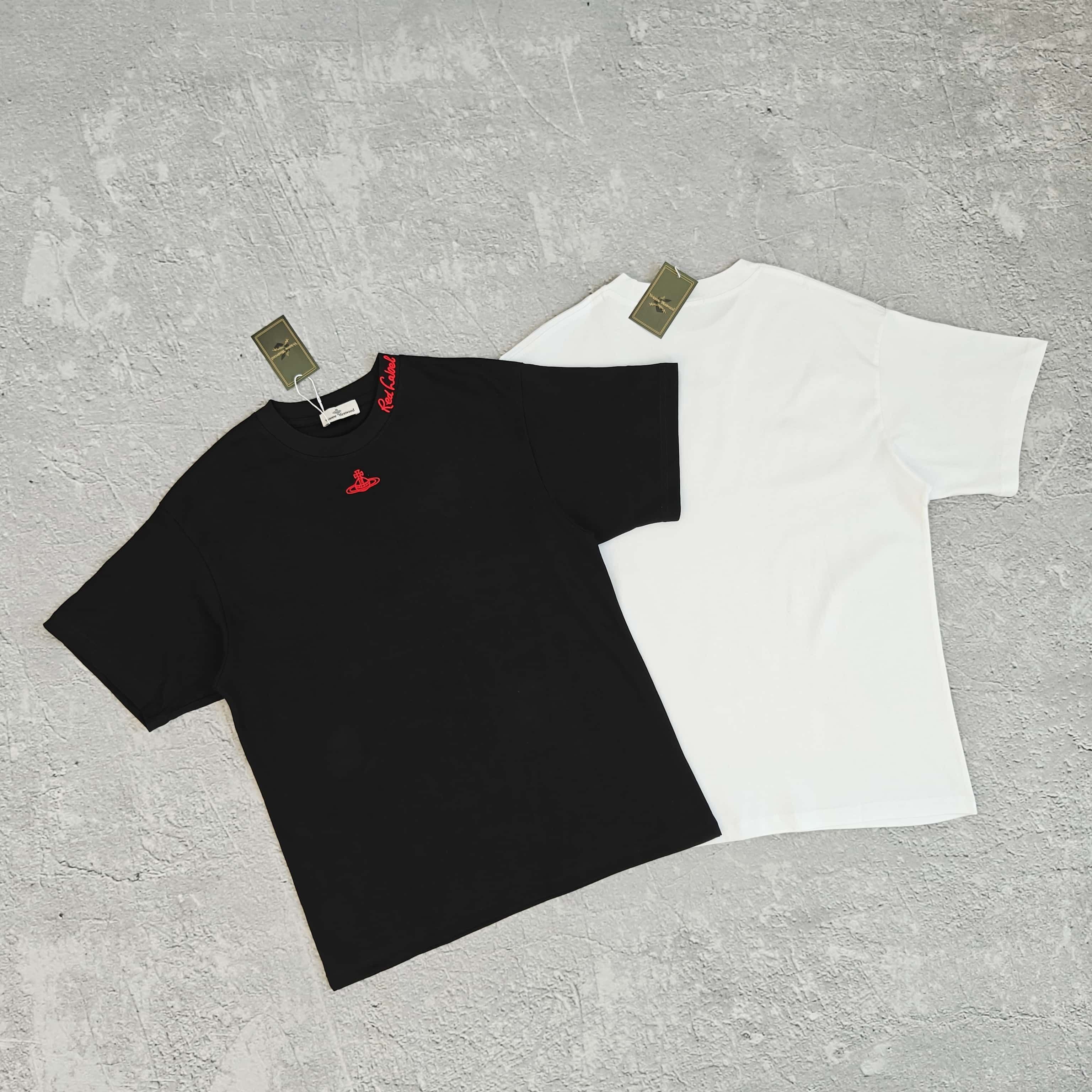 1to1reps T-Shirts fashion reps product 两色领口红字刺绣短袖T恤 - 后 528