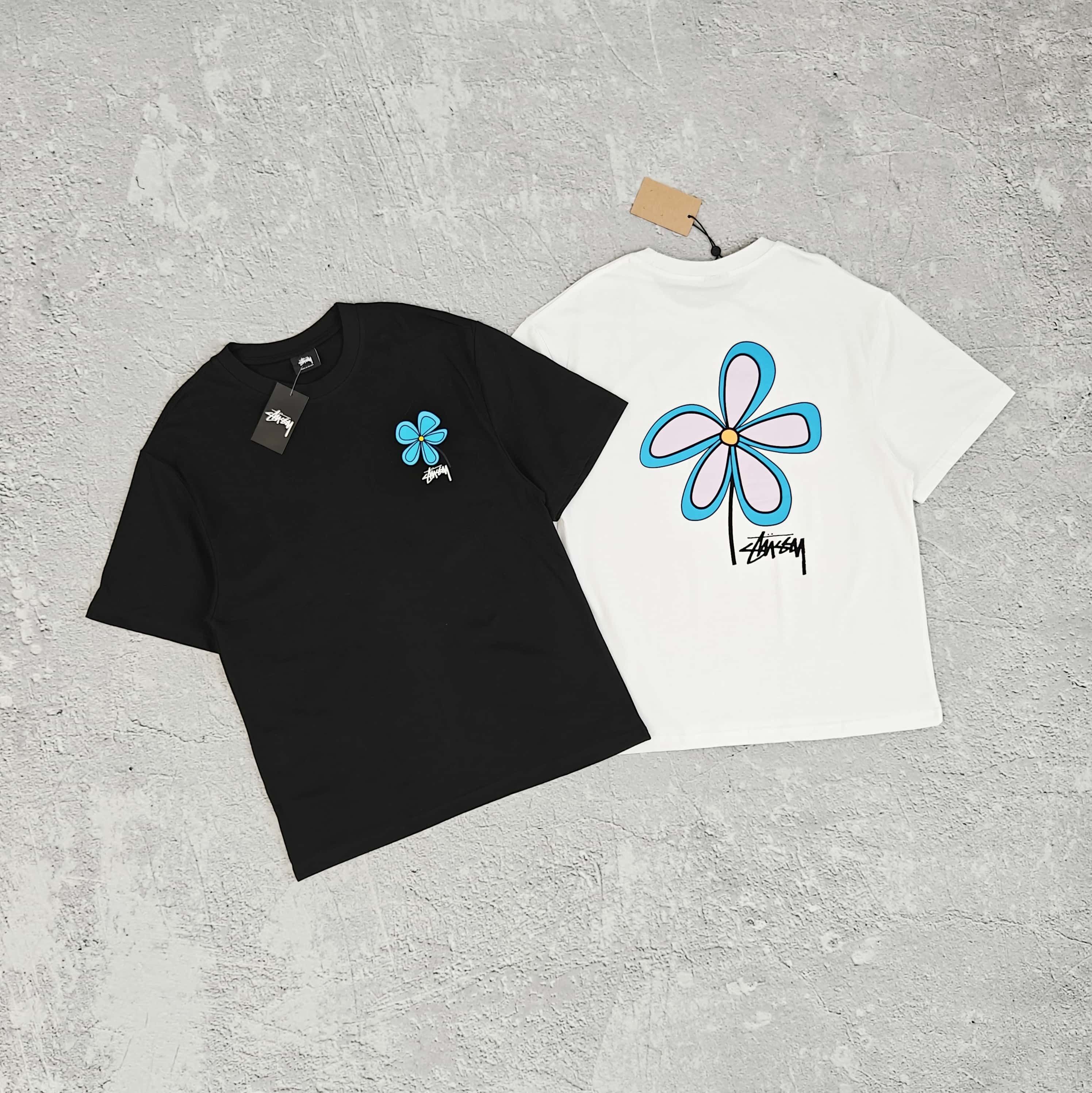 1to1reps T-Shirts fashion reps product 两色花朵图案字母印花短袖T恤 - 西 5