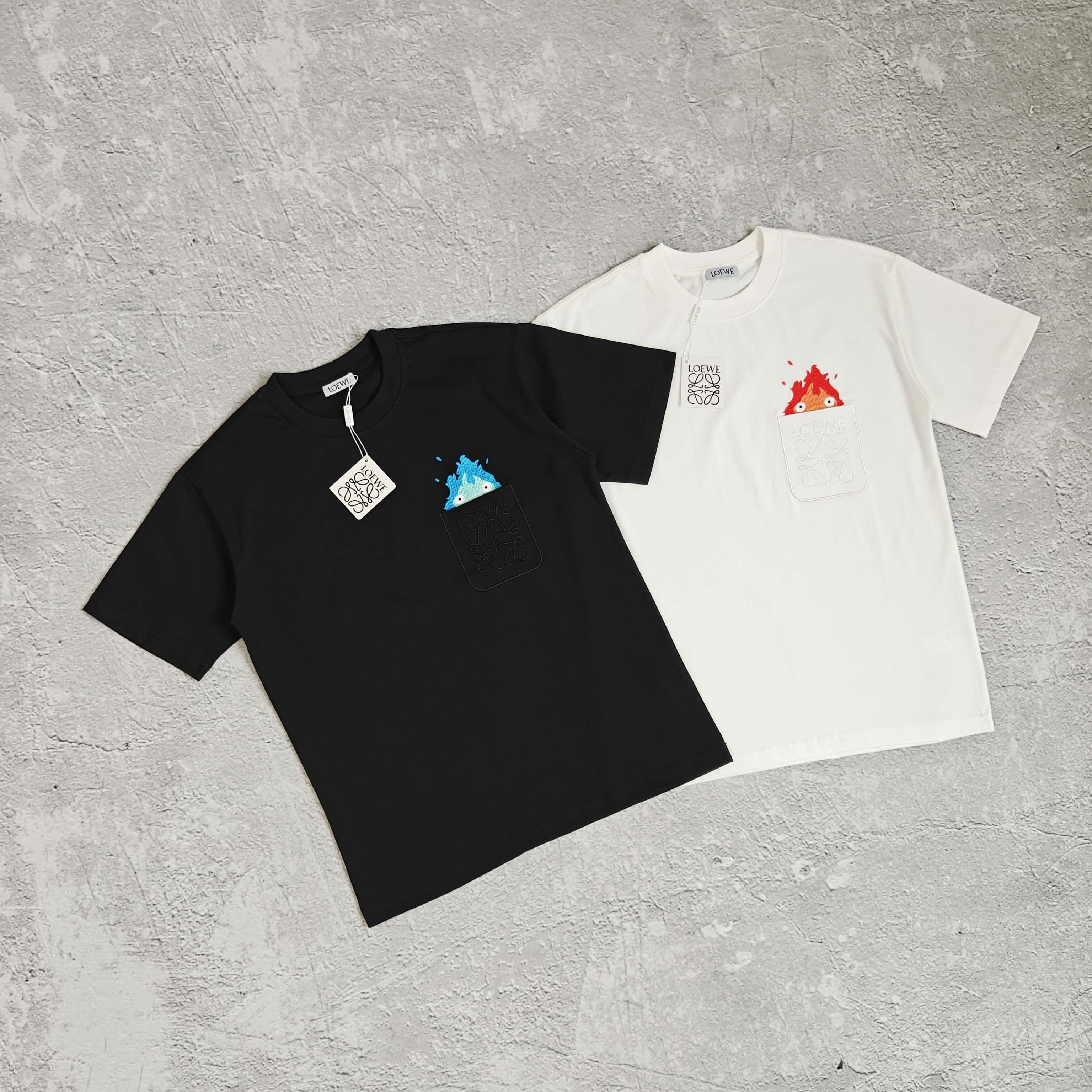 1to1reps T-Shirts fashion reps product 两色火焰刺绣短袖T恤 - 落 52852