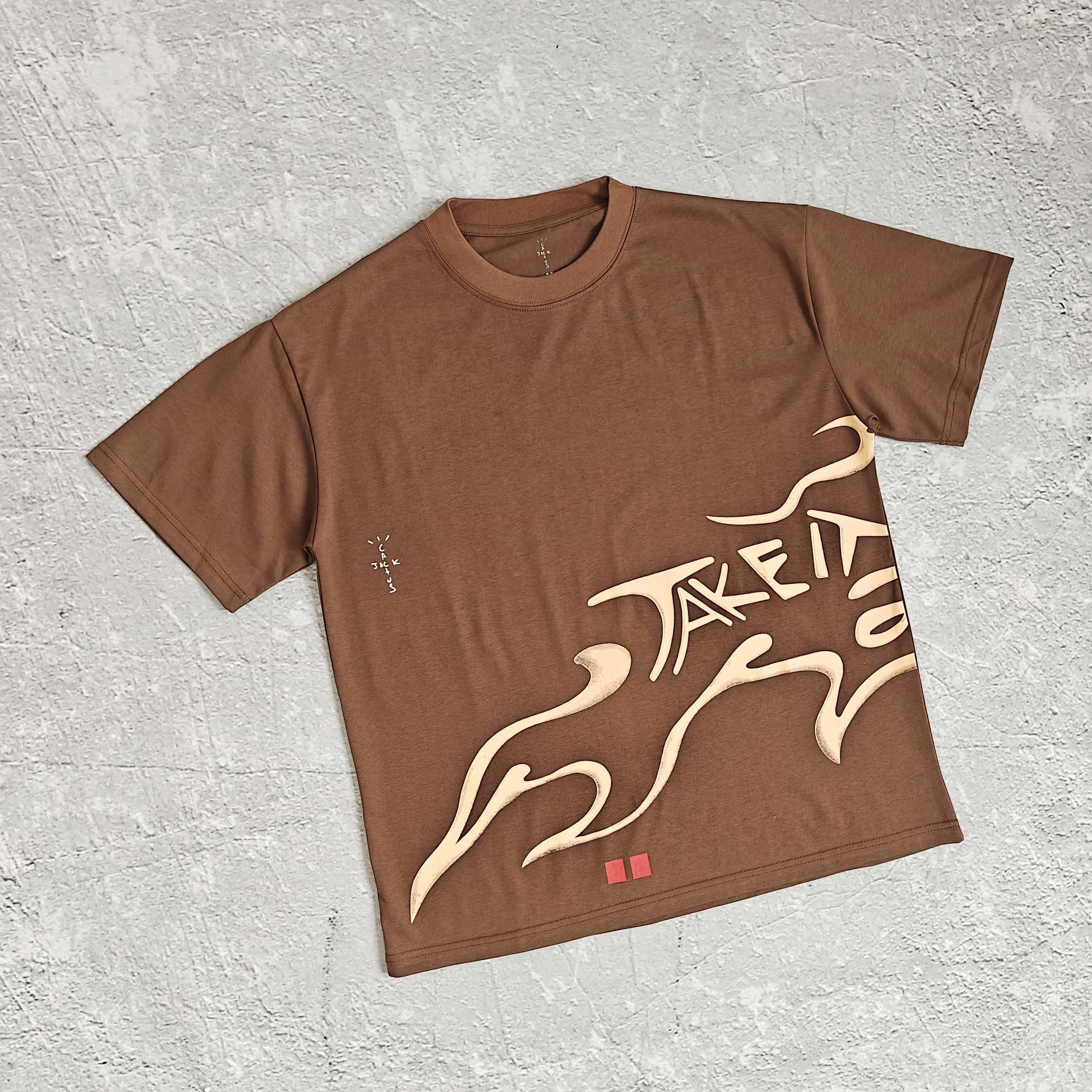 1to1reps T-Shirts fashion reps product 咖色印花复古短袖T恤 - 踹 52830