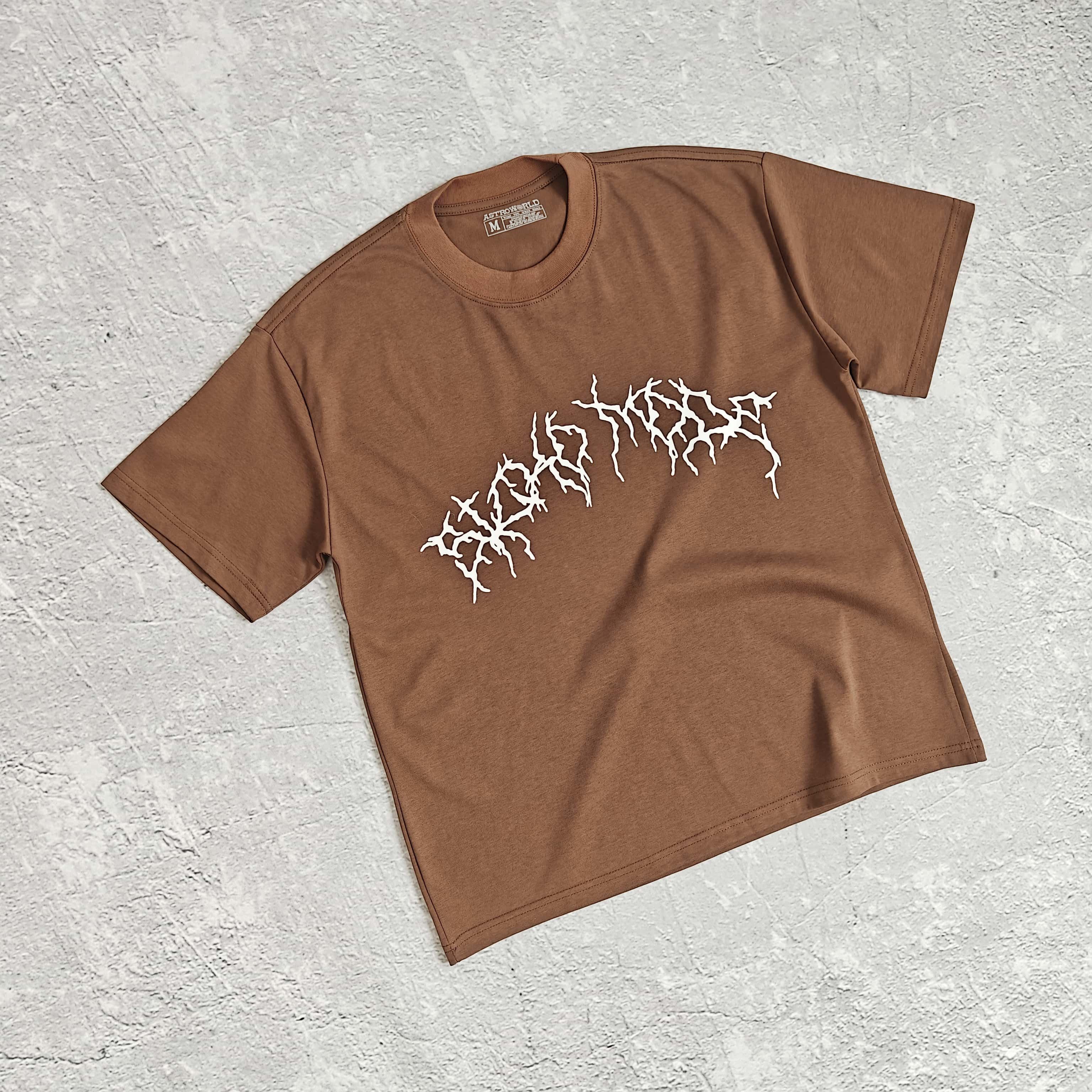 1to1reps T-Shirts fashion reps product 咖色字母印花短袖T恤 - 踹 52831