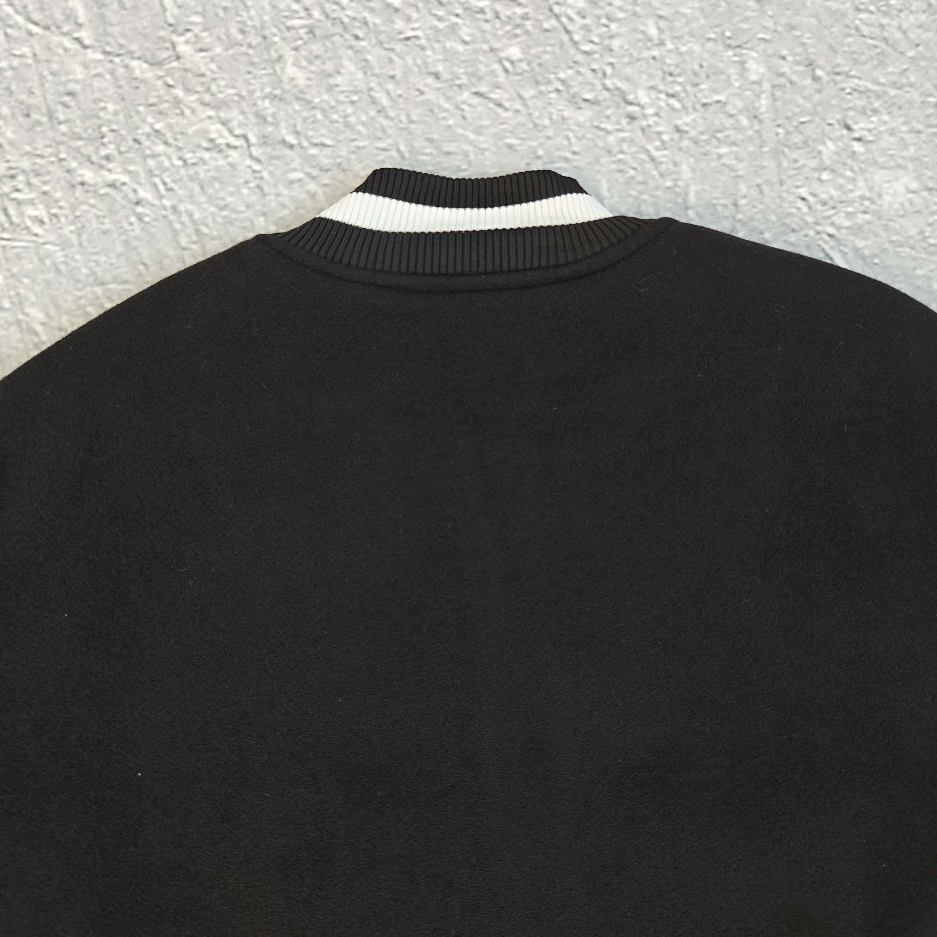 黑色拼接棒球服夹克外套 - 记 528837（ZN）