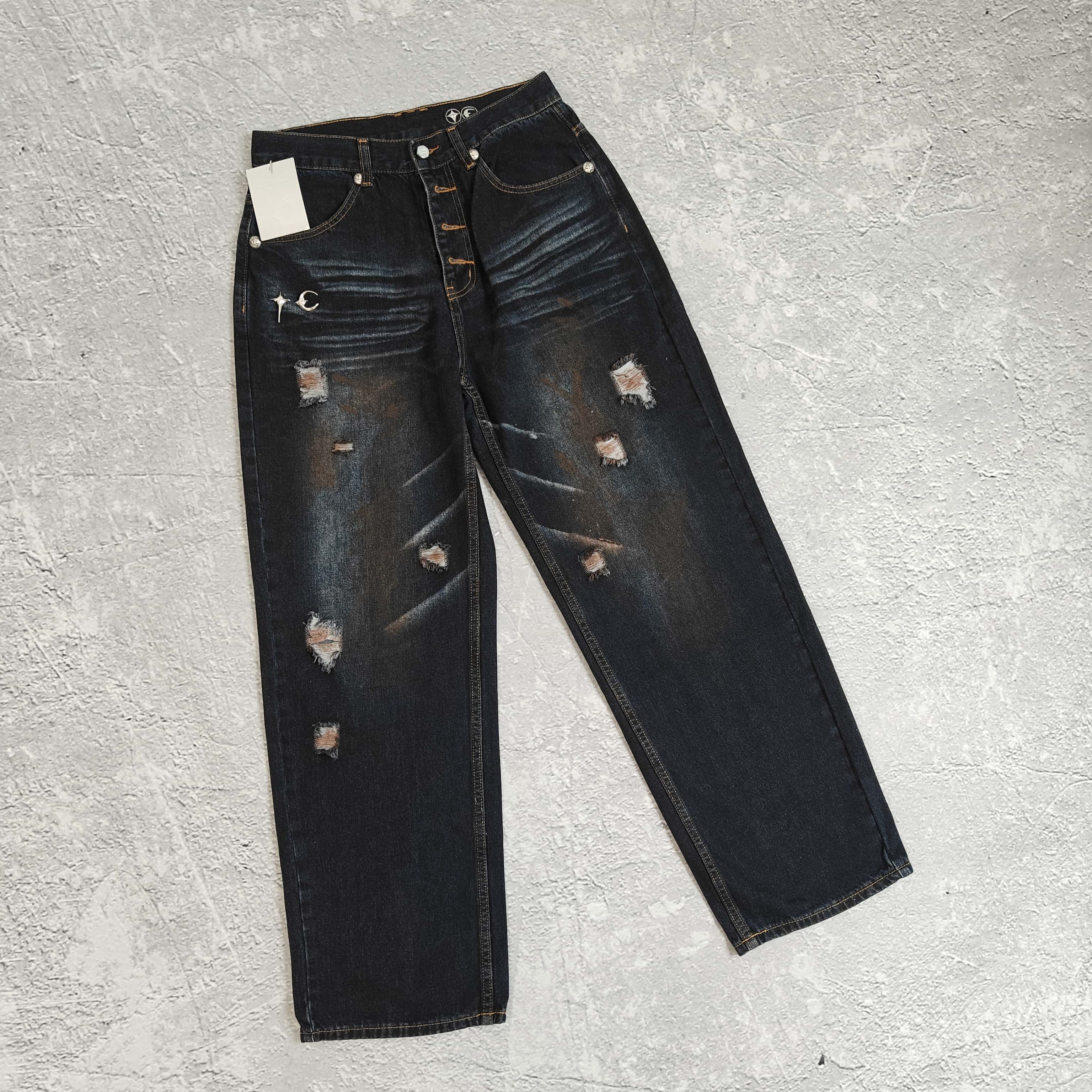 1to1reps Pants/Shorts fashion reps product 洗水做旧破洞牛仔裤 - 踢 528373