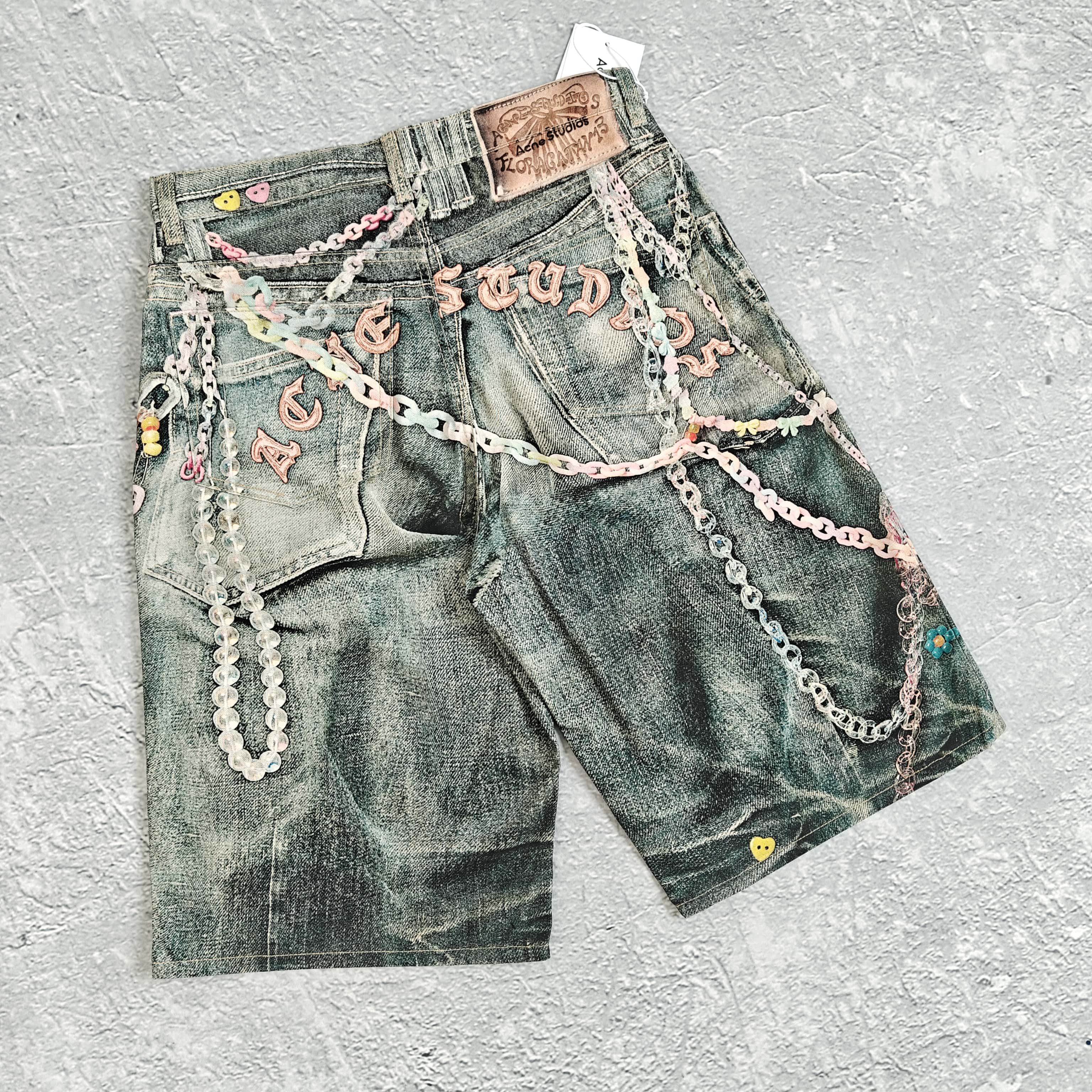 糖果打印花牛仔短裤 - 希 528378 （GZ）