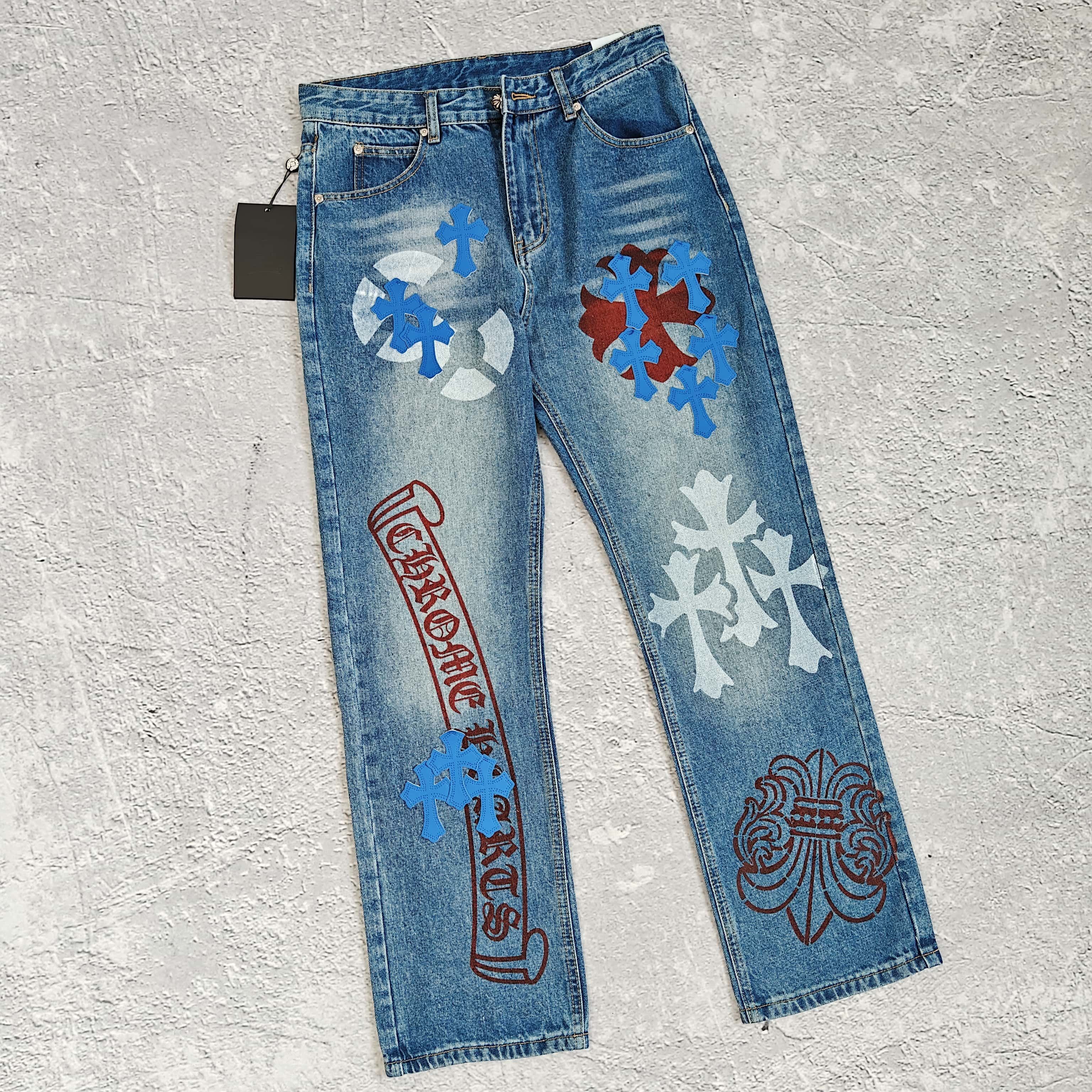 1to1reps Pants/Shorts fashion reps product 蓝色大标彩印牛仔裤 - 可 528413