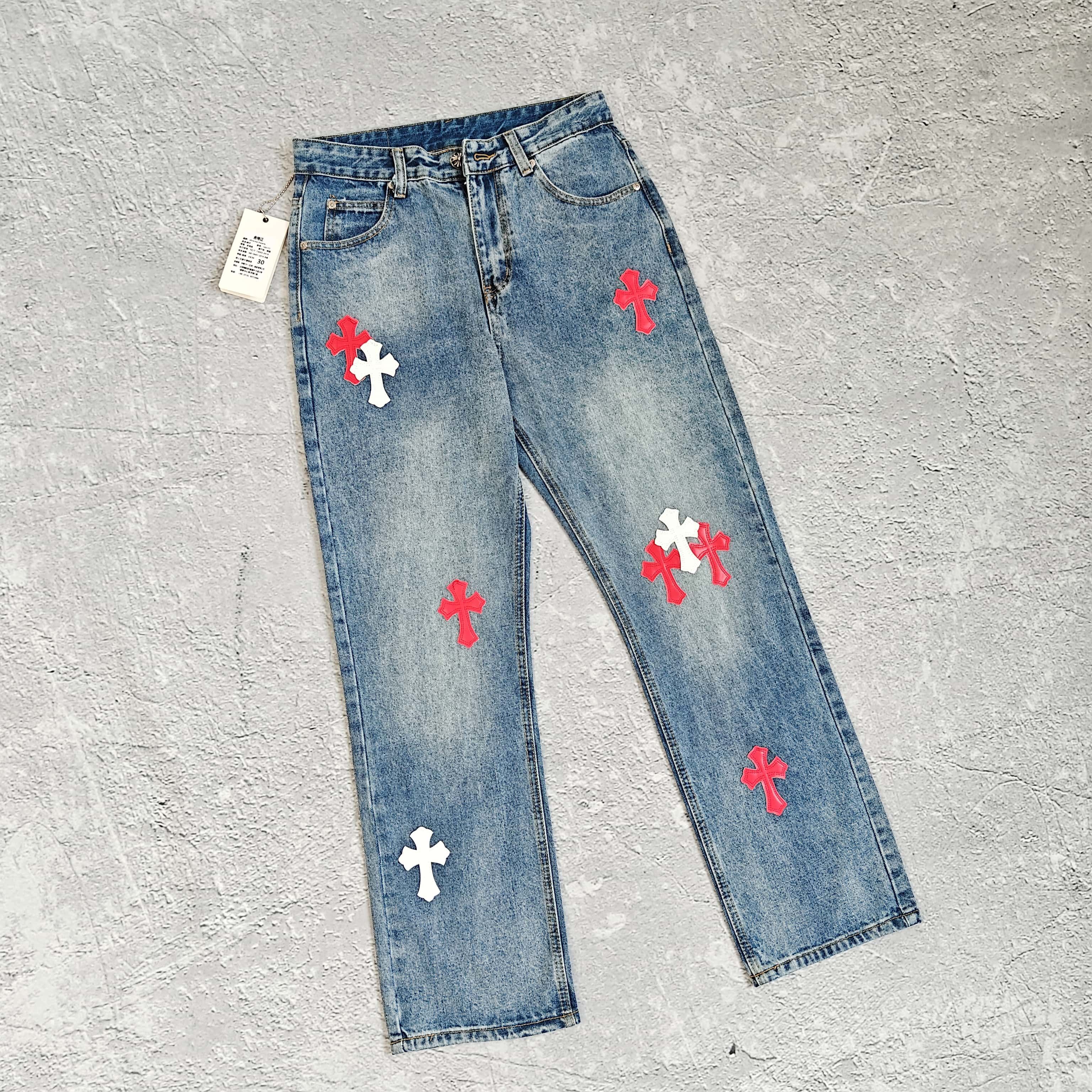 1to1reps Pants/Shorts fashion reps product 蓝色红白标牛仔裤 - 可 528411（
