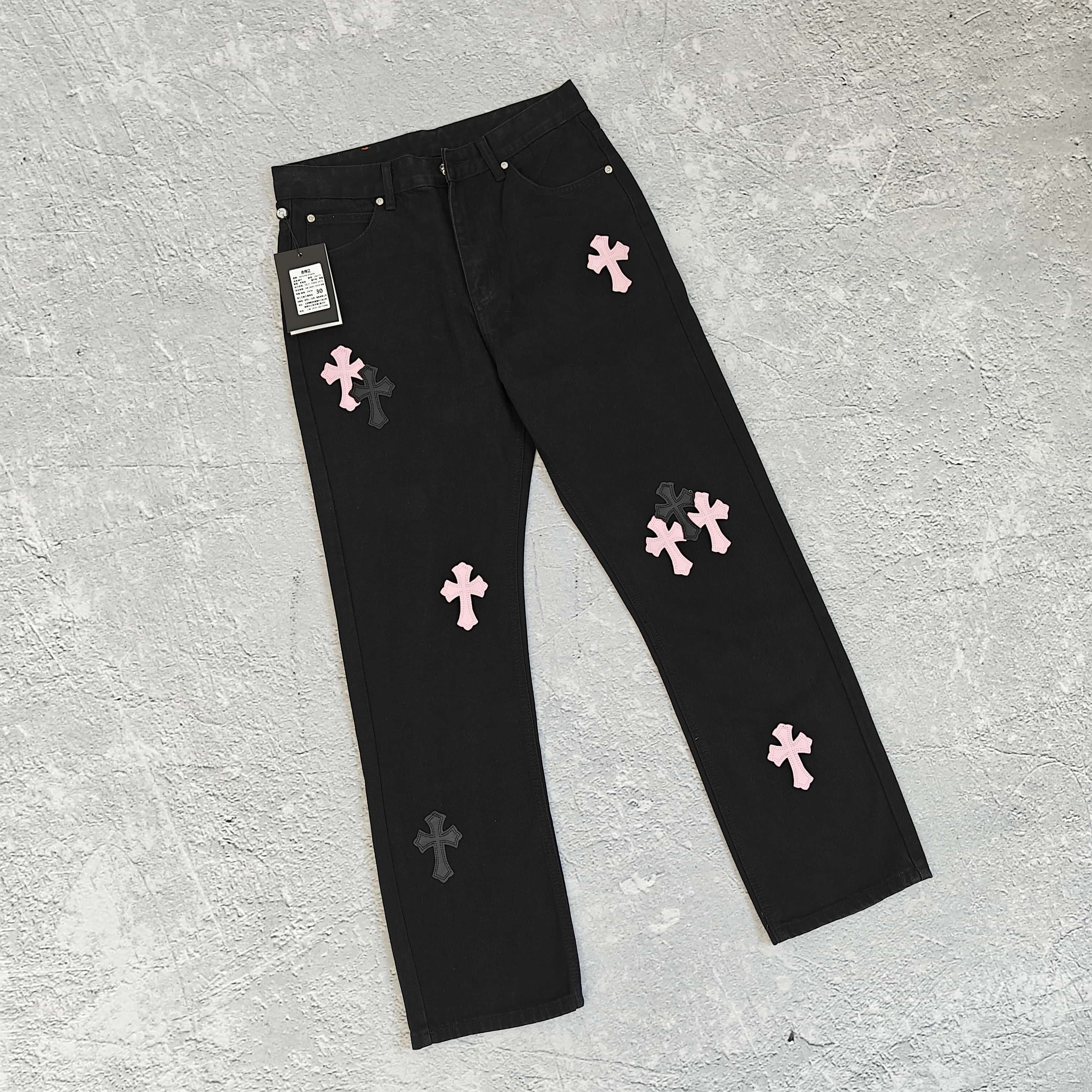 1to1reps Pants/Shorts fashion reps product 黑色粉标牛仔裤 - 可 528405 （