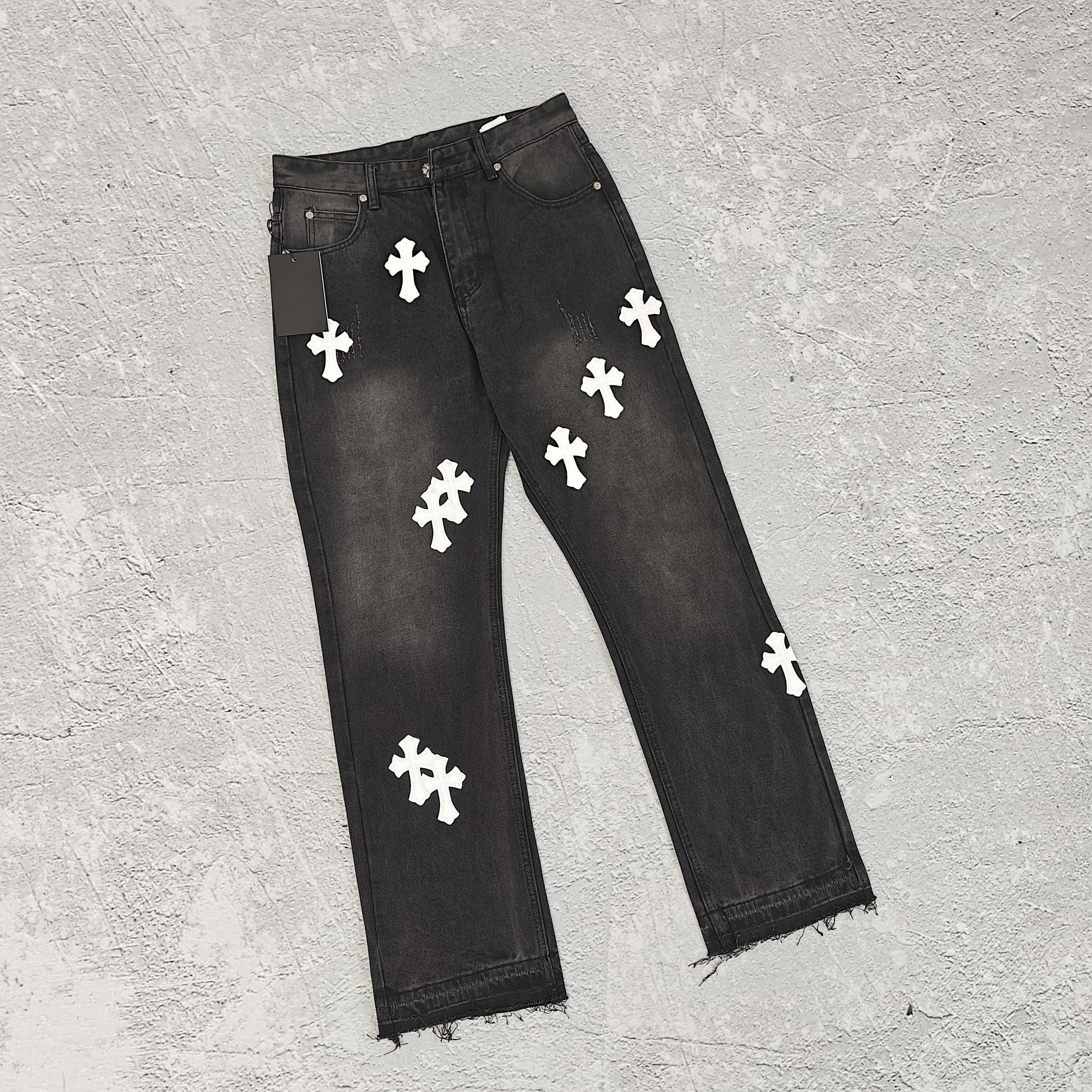 1to1reps Pants/Shorts fashion reps product 黑色白标牛仔裤 - 可 528404 （