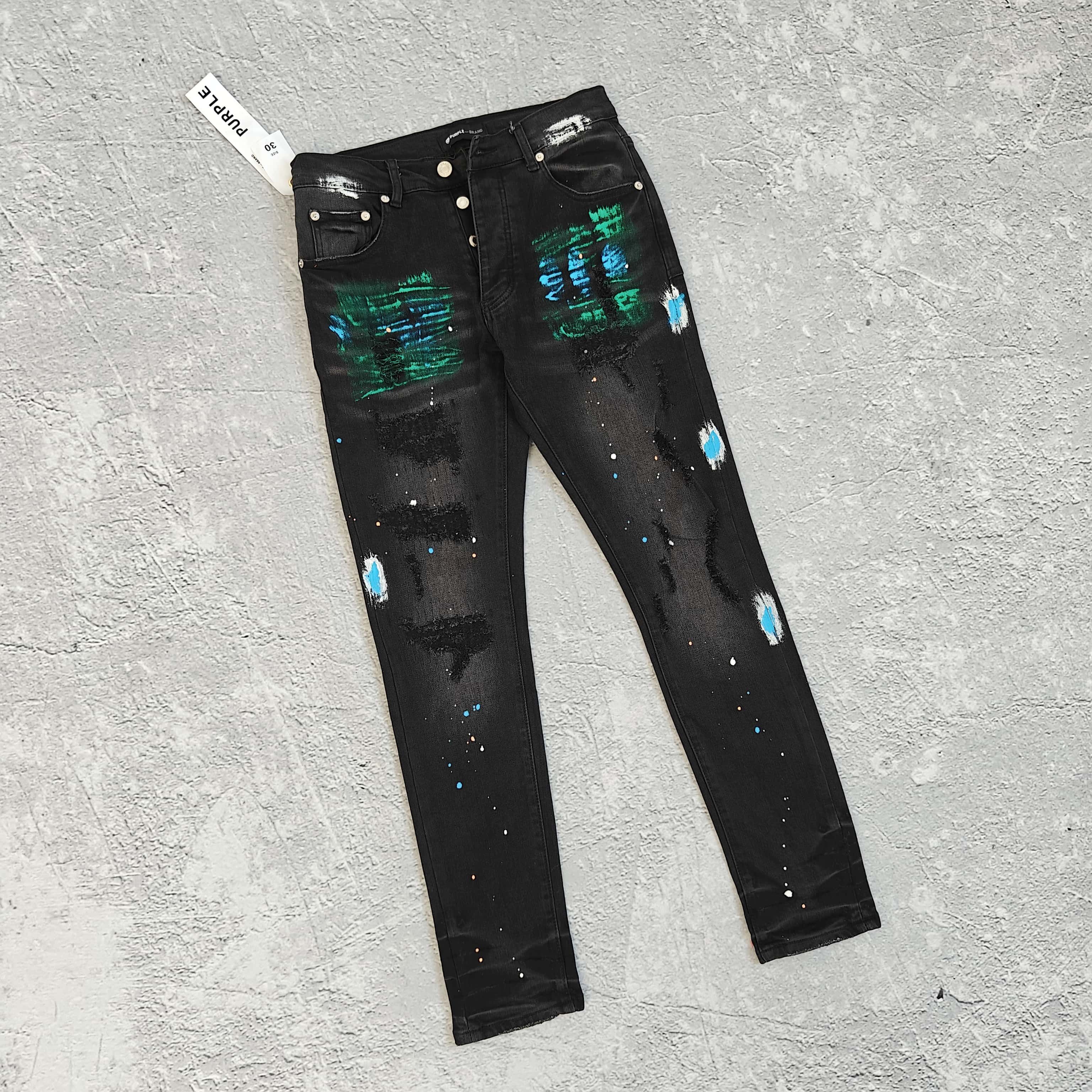 1to1reps Pants/Shorts fashion reps product 破洞泼墨紧身牛仔裤 - 528638（G