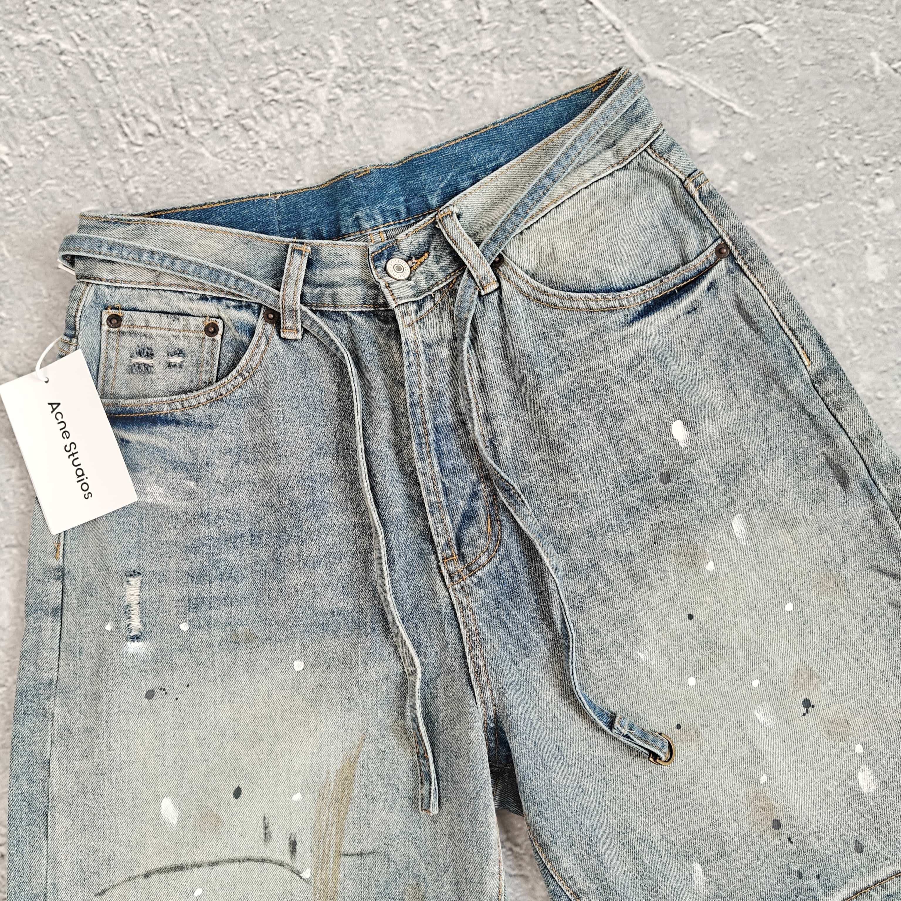 泼墨水洗做旧牛仔短裤 - 希 528380 （GZ）