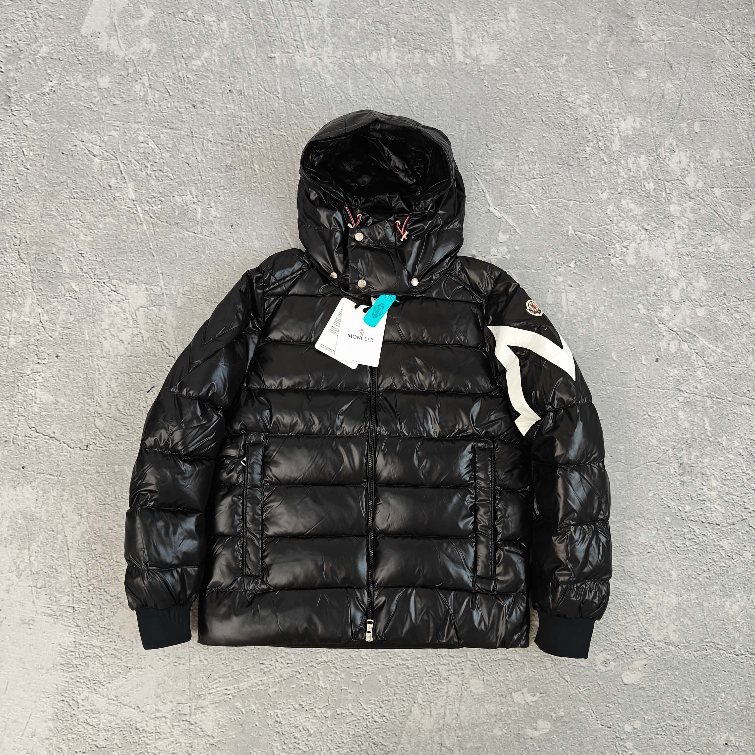 1to1reps Jackets fashion reps product 黑色连帽亮面羽绒服-梦 5281008