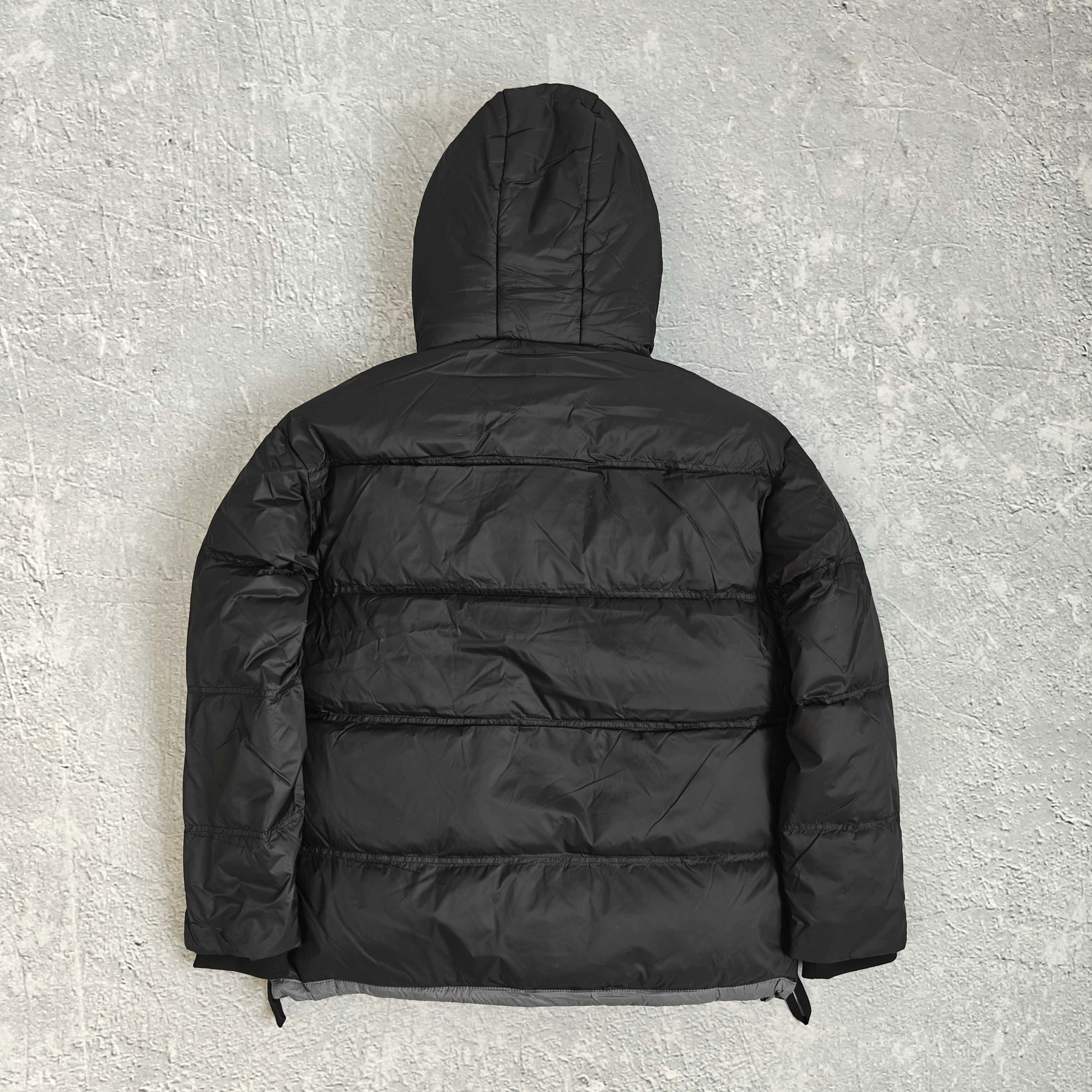 两色胸前小标连帽羽绒服 - 石 528986 （YF）